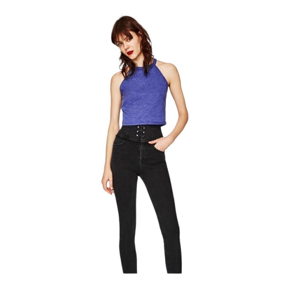 Zara Blue Medium Crop Top